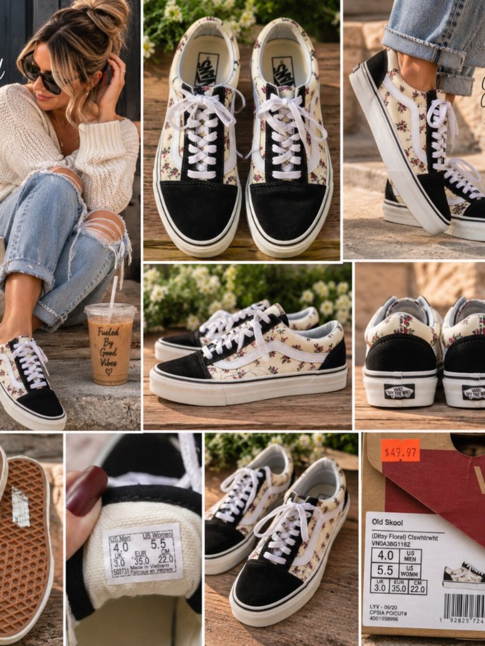 Vans Old Skool Ditsy Floral Sneakers Women’s 5.5 w/ Box - Picture 2 of 9